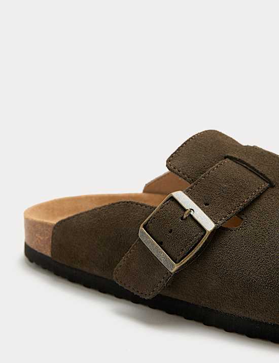 Wildleder-Pantoffeln mit Fußbett aus Kork