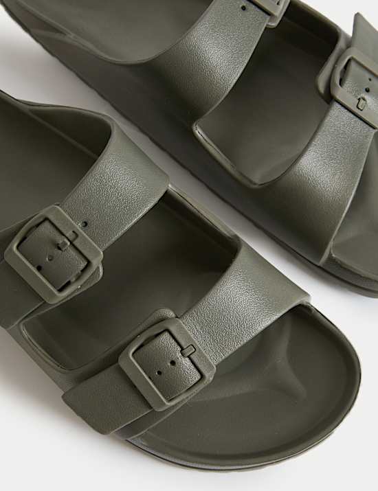 Moulded Footbed Two Strap Slider Sandals