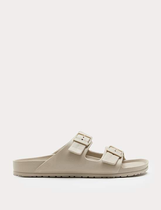 Moulded Footbed Two Strap Slider Sandals