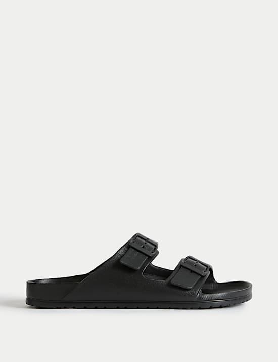 Moulded Footbed Two Strap Slider Sandals