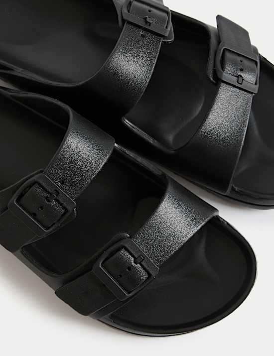Moulded Footbed Two Strap Slider Sandals