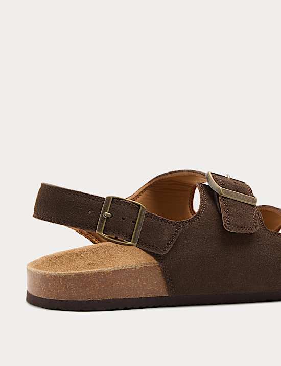 Suede Backstrap Corkbed Sandals