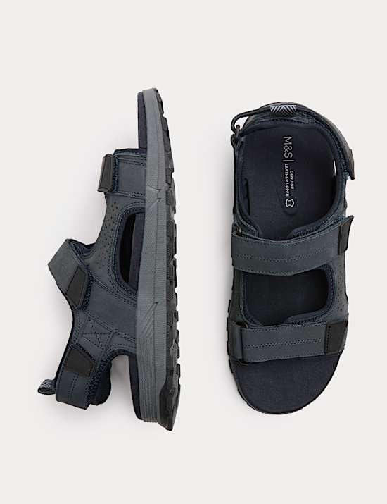 Nubuck Riptape Two Strap Sandals