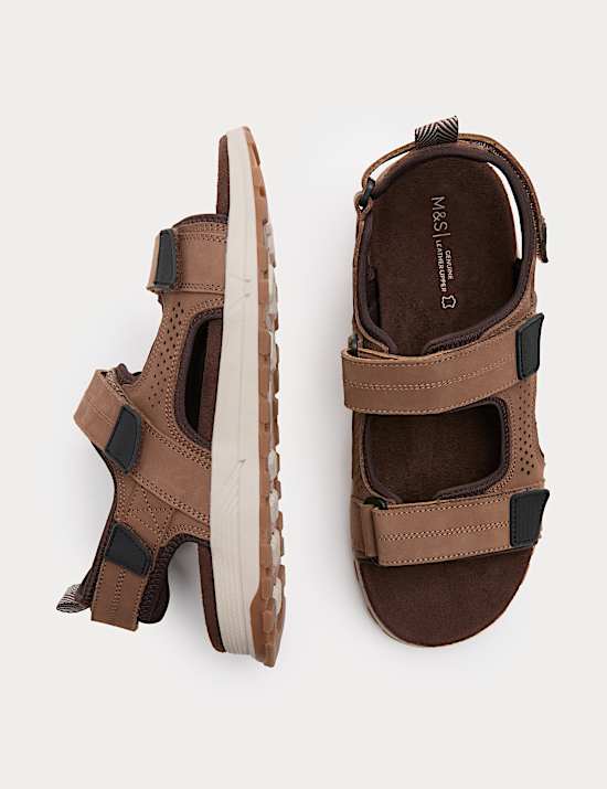 Nubuck Riptape Two Strap Sandals