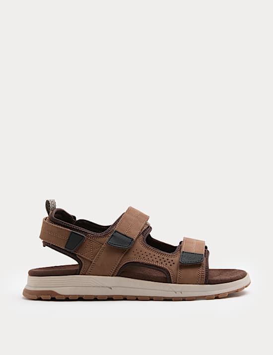 Nubuck Riptape Two Strap Sandals