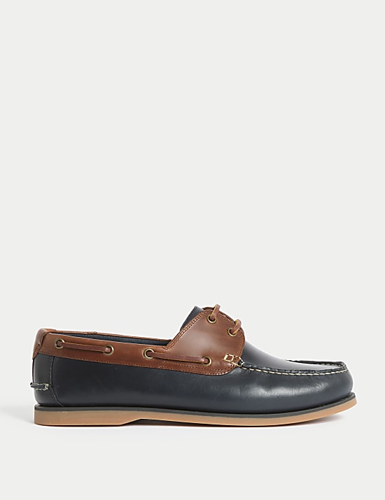 Wide Fit Leather Boat Shoes