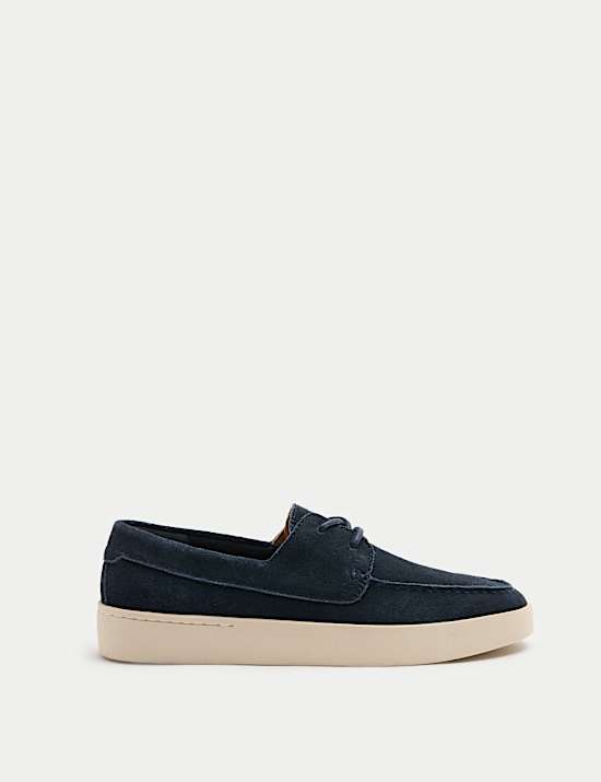 Suede White Sole Deck Shoes
