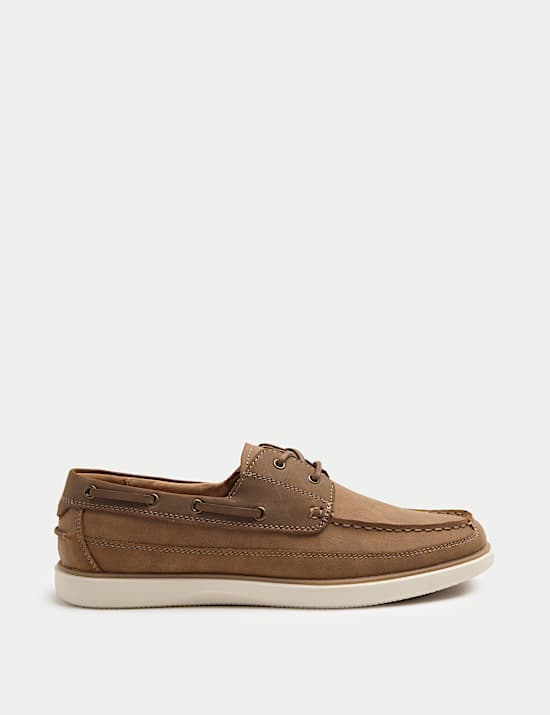 Chaussures bateau &agrave; semelle blanche