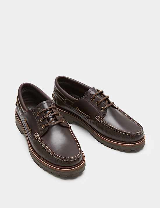 Chunky Sole Leather Deck Shoes