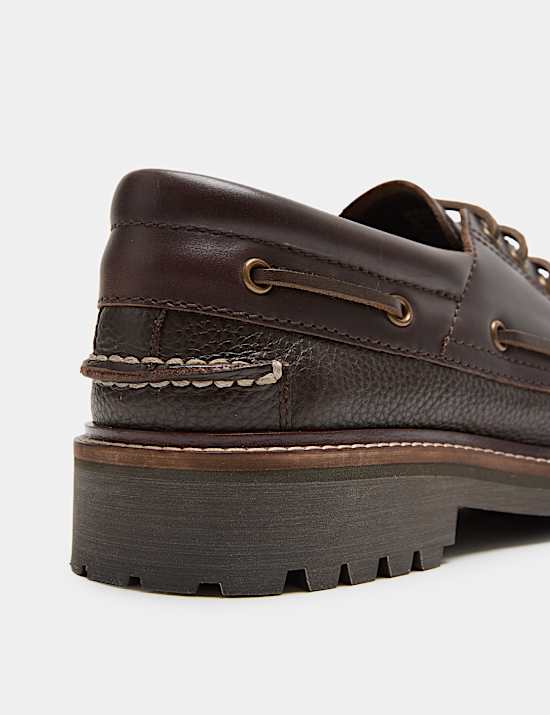 Chunky Sole Leather Deck Shoes