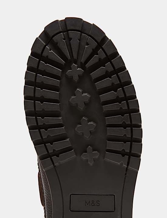 Chunky Sole Leather Deck Shoes