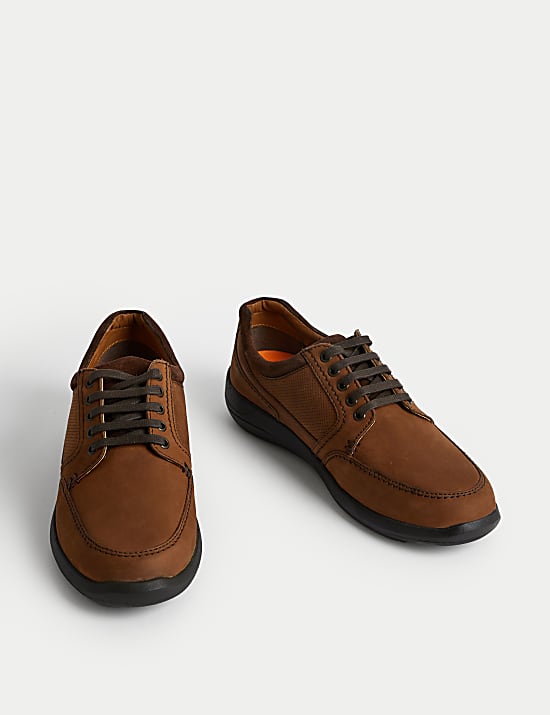 Wide Fit Airflex&trade; Leather Derby Shoes