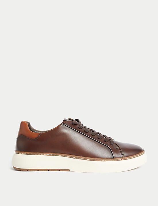 Airflex&trade; Leather Lace Up Trainers