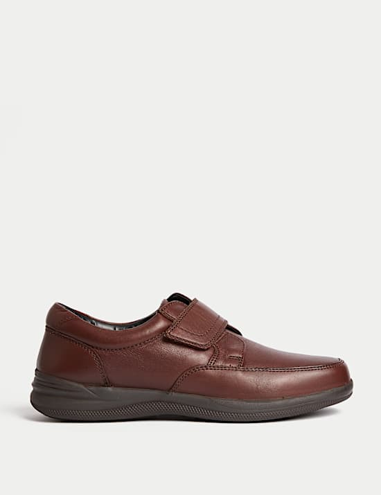 Wide Fit Leather Riptape Shoes