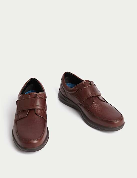 Wide Fit Leather Riptape Shoes