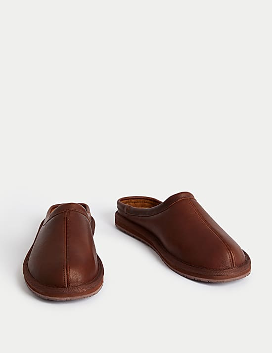 Leather Mule Slippers