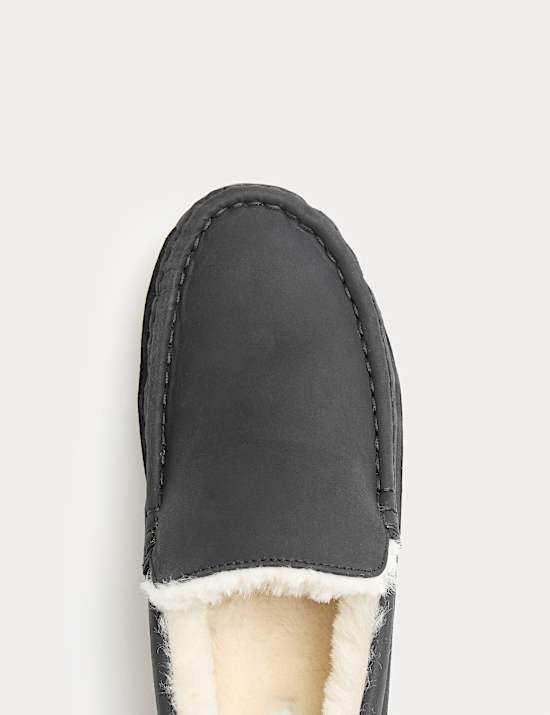 Leather Shearling Freshfeet™ Moccasin Slippers