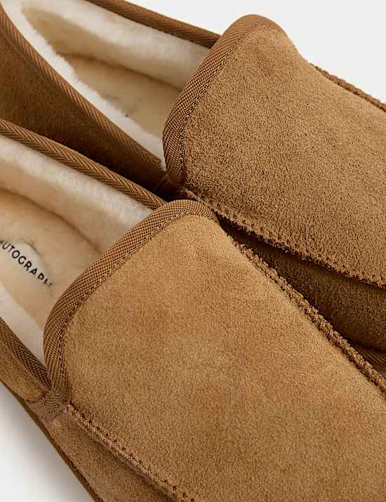 Mokassin-Slipper aus Wildleder mit Freshfeet™