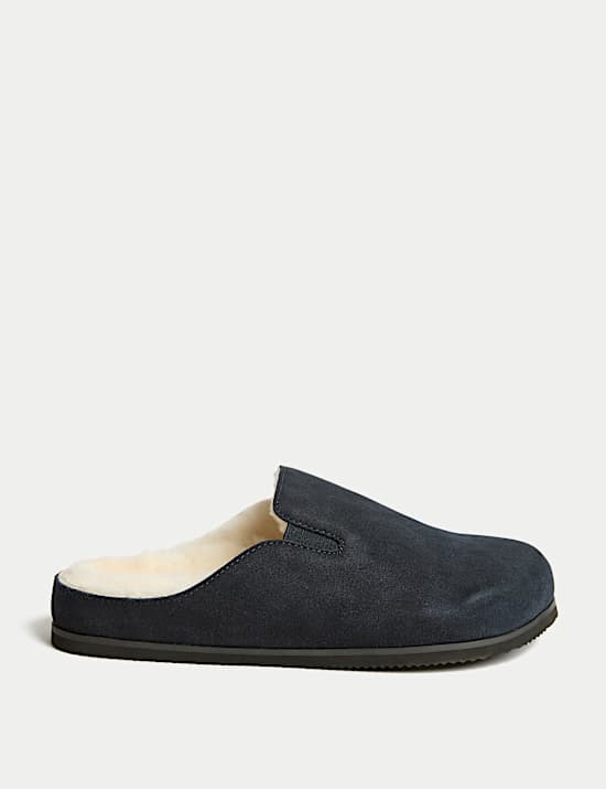Suede Shearling Mule Slippers with Freshfeet™