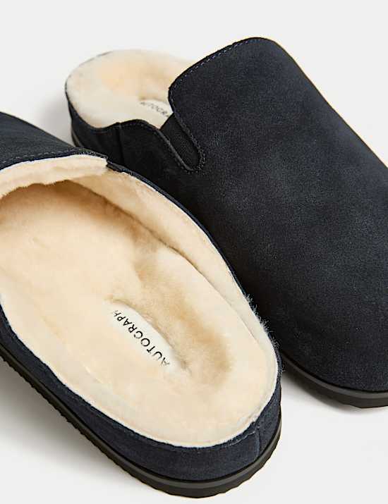 Suede Shearling Mule Slippers with Freshfeet™