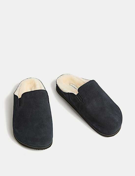 Suede Shearling Mule Slippers with Freshfeet™