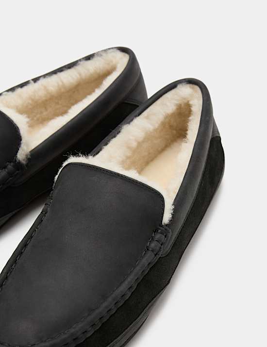 Leather Moccasin Slippers with Freshfeet&trade;