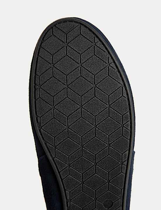 Suede Fleece Lined Moccasin Slippers