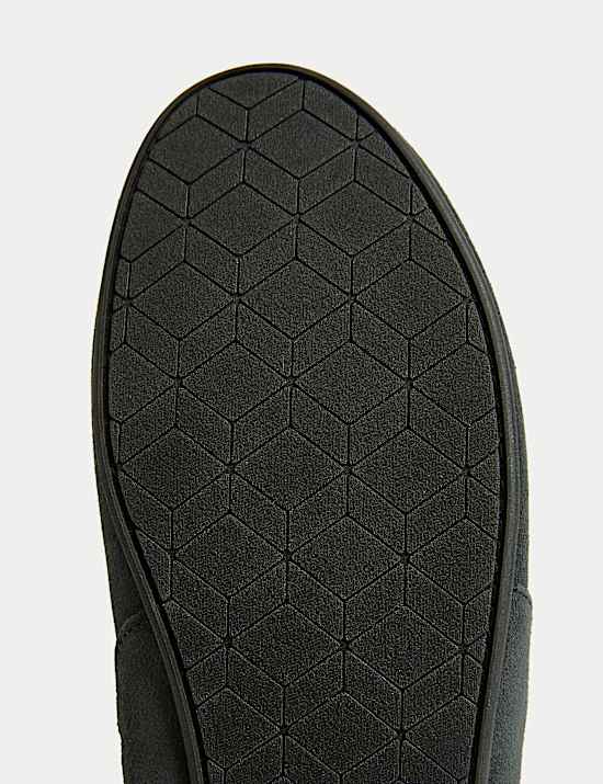 Mokassin-Slipper aus Wildleder mit Fleecefutter