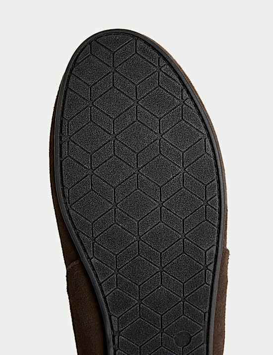 Suede Fleece Lined Moccasin Slippers