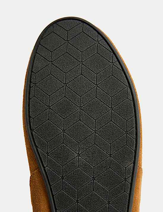 Suede Fleece Lined Moccasin Slippers