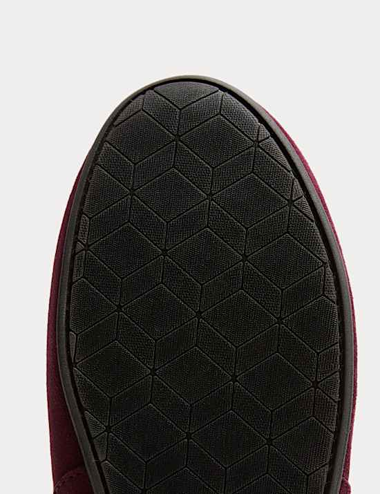 Suede Fleece Lined Moccasin Slippers