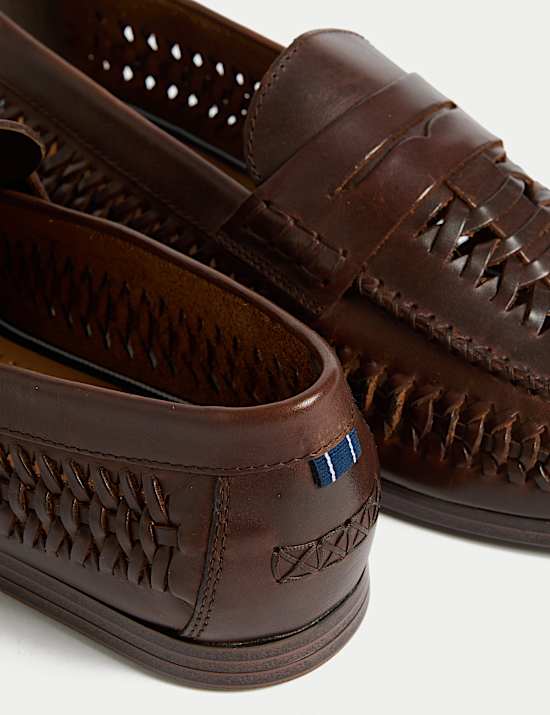 Leather Woven Loafers