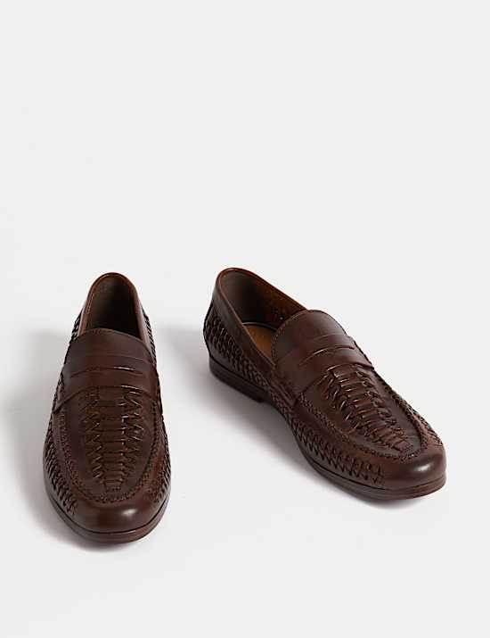 Leather Woven Loafers
