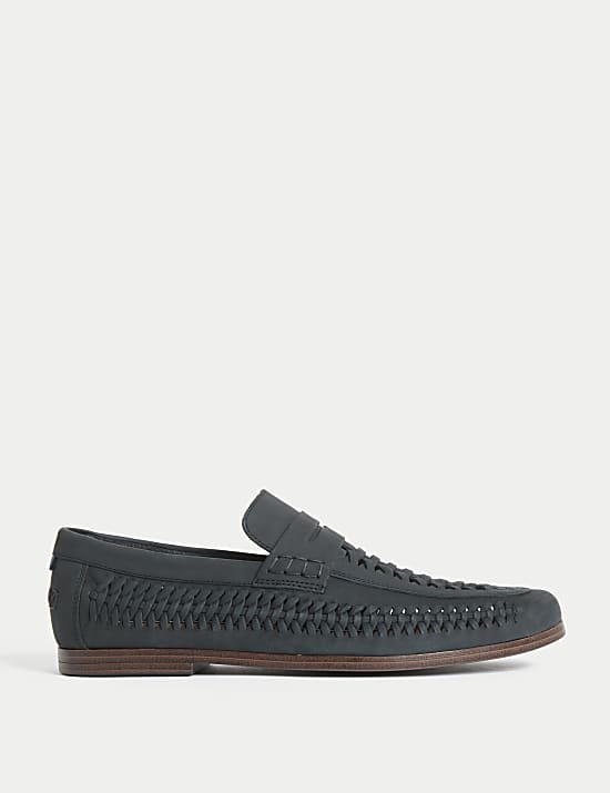 Mocassins tissés en nubuck