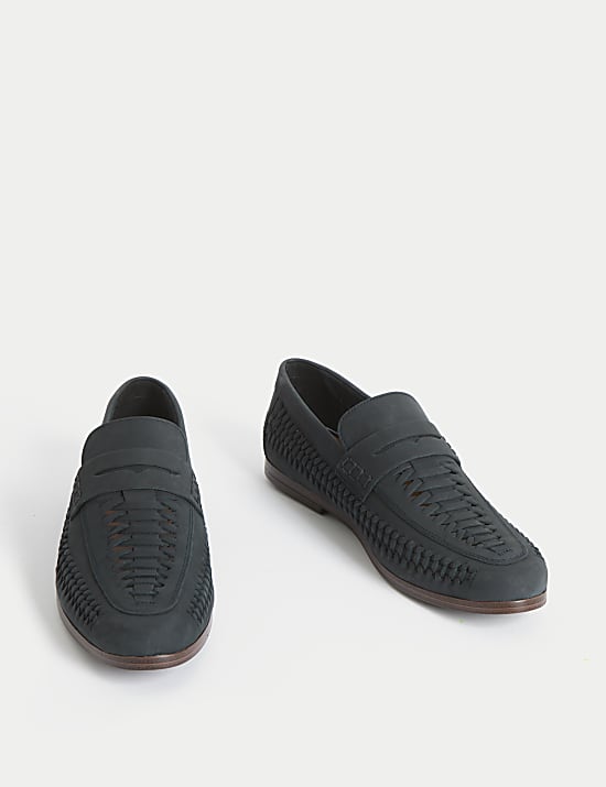 Nubuck Woven Loafers