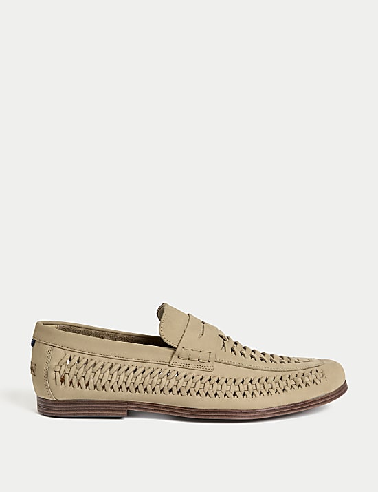 Nubuck Woven Loafers