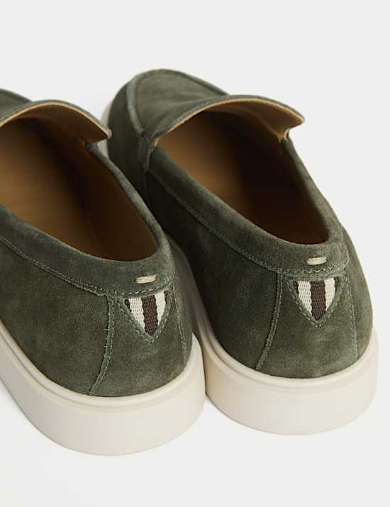 Suede White Sole Loafers