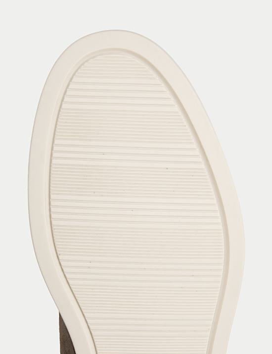 Suede White Sole Slip-On Loafer Boots