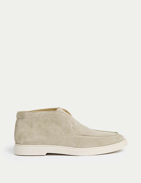 Suede White Sole Slip-On Loafer Boots