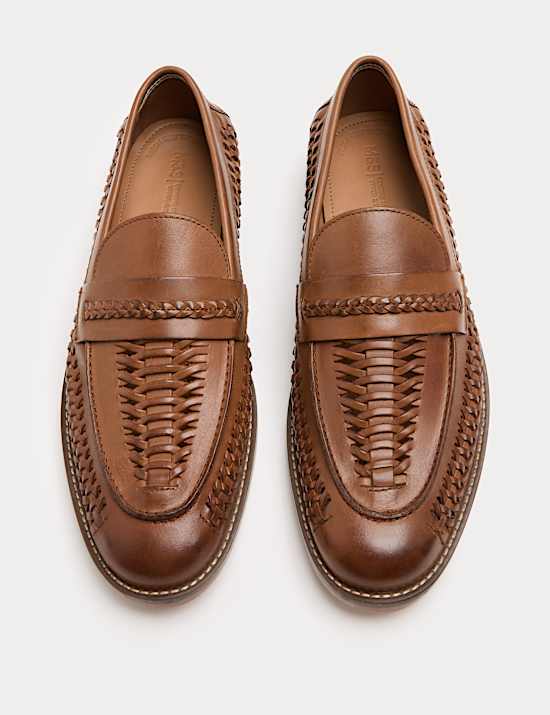 Leather Woven Loafers