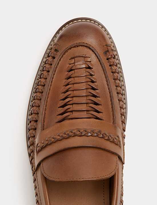 Leather Woven Loafers