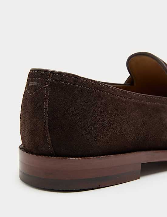 Suede Slip On Saddle Loafers
