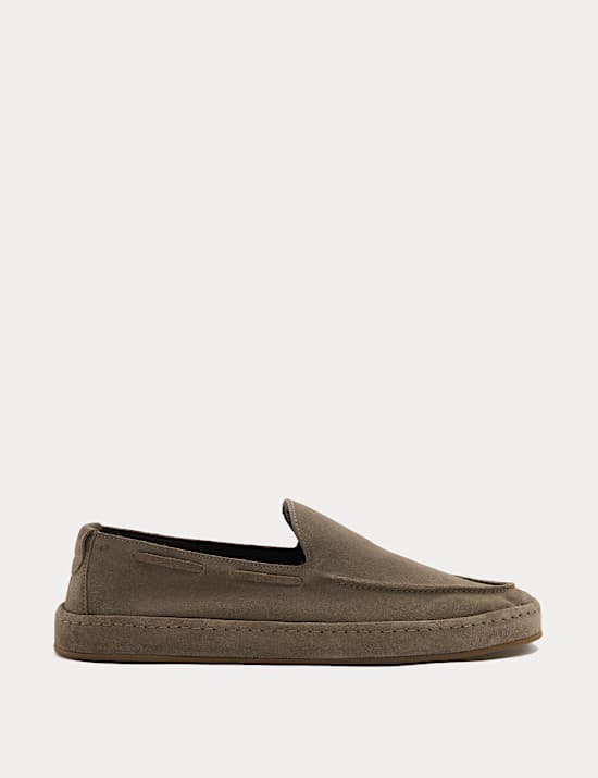 Suede Slip On Loafers