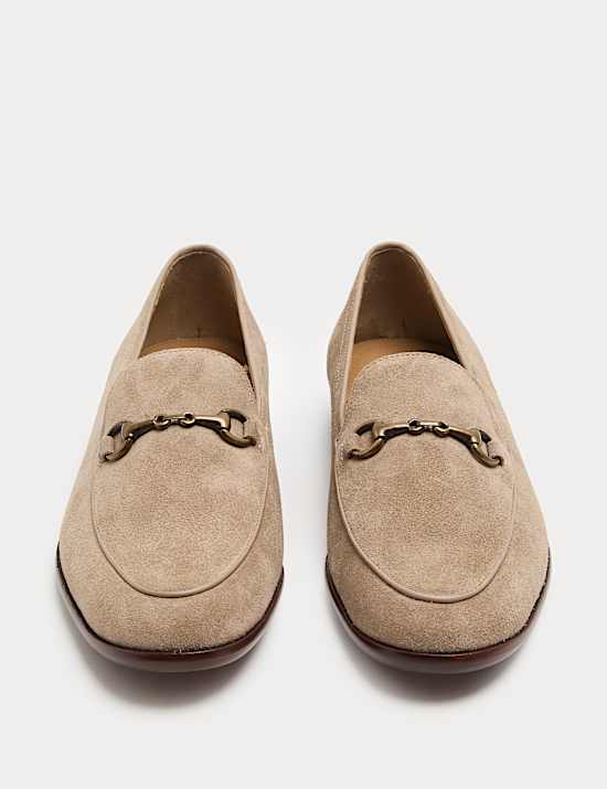 Suede Snaffle Slip On Loafers
