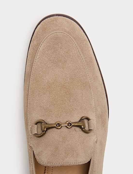 Suede Snaffle Slip On Loafers