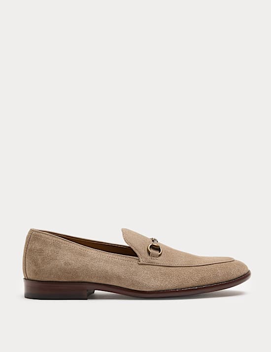 Suede Snaffle Slip On Loafers