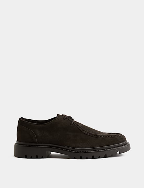 Suede Chunky Sole Apron Shoes