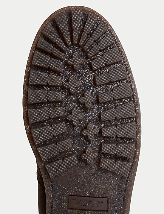 Kožené široké voděodolné kotníkové boty Chelsea