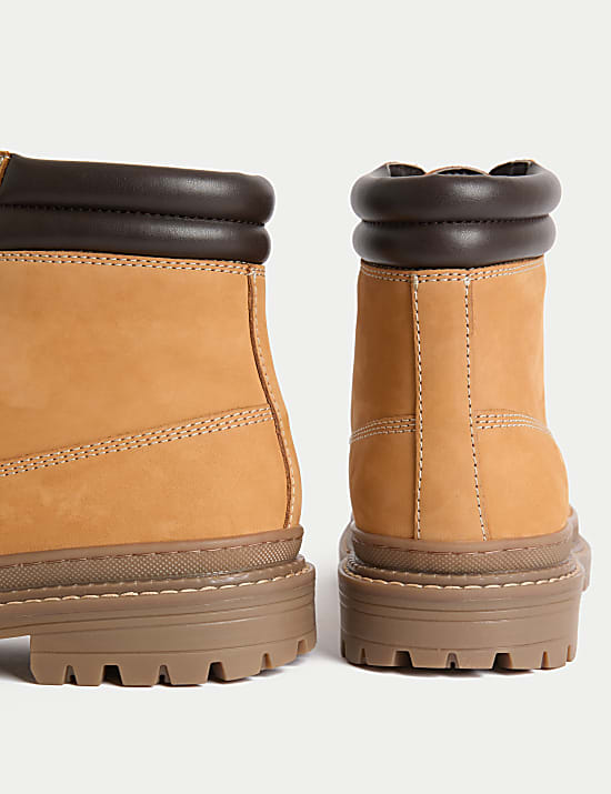 Leather Cleated Sole Boots