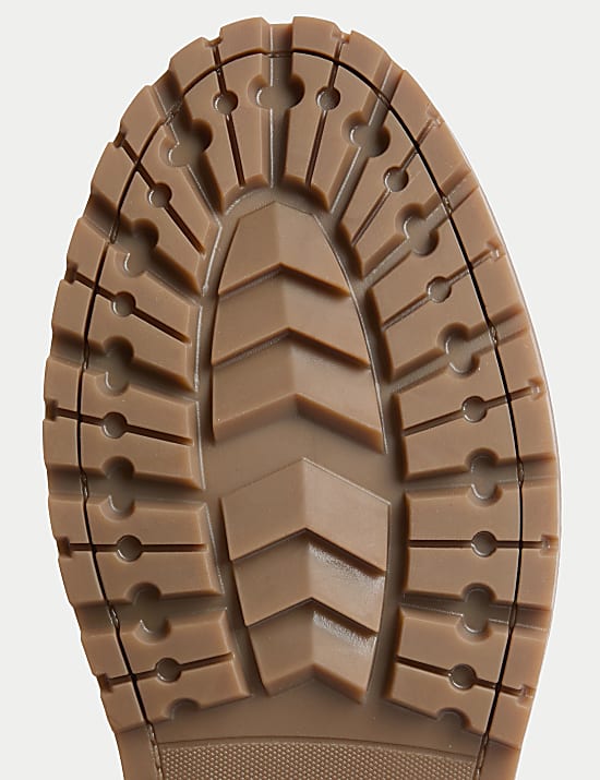 Leather Cleated Sole Boots